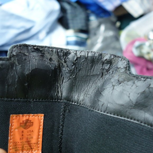 Harley Davidson Motorcycle Boot Women's 6 Black Full Zip High Top Leather Upper - Picture 9 of 12